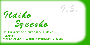 ildiko szecsko business card