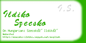 ildiko szecsko business card